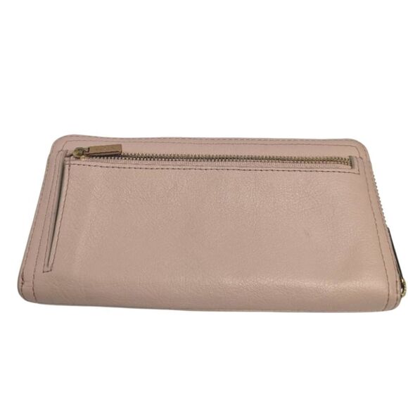Fossil Women's Blush Pink Leather Large Zip Close Wallet - Picture 2 of 6